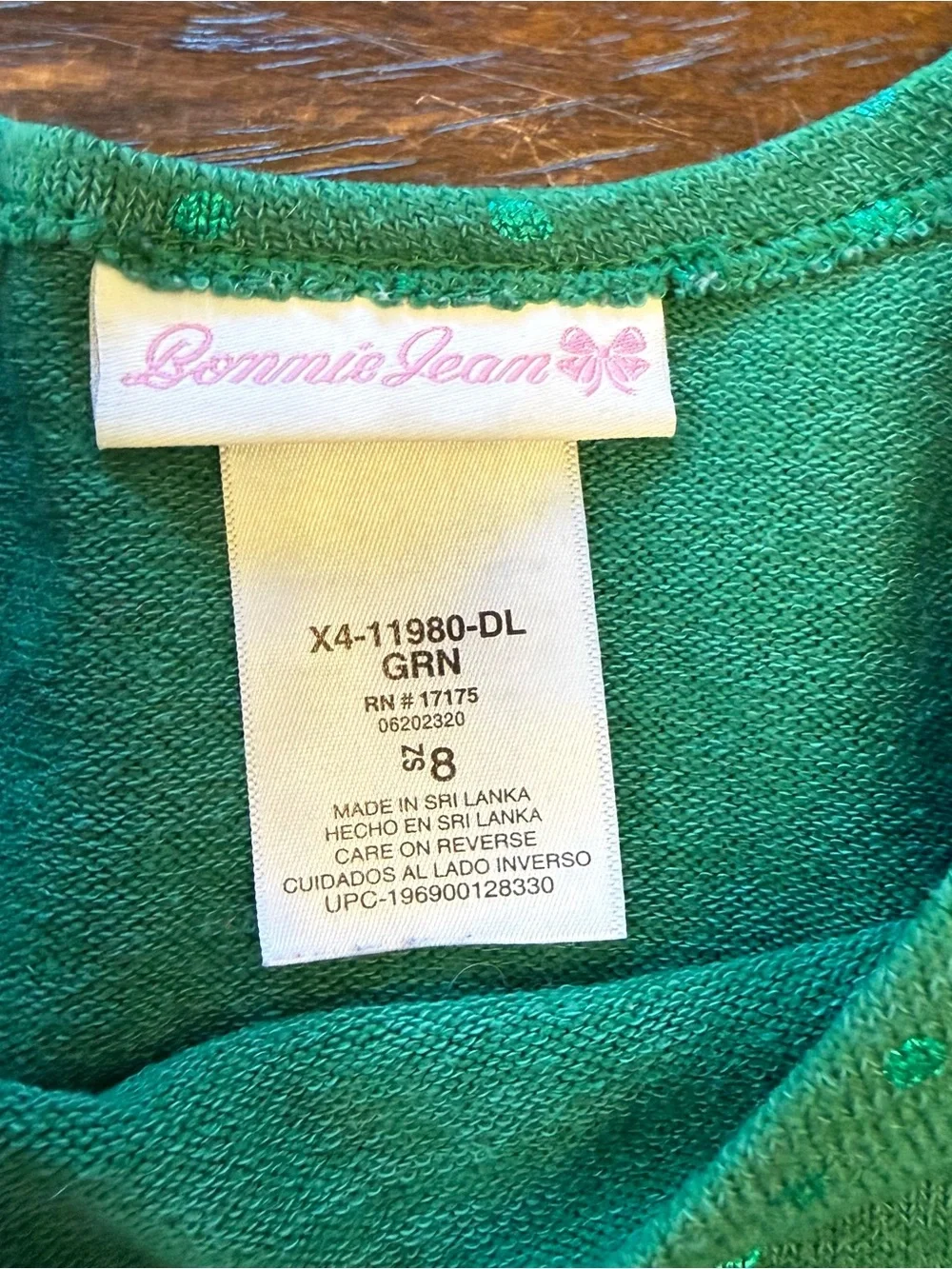 Bonnie Jean Holiday Dress Green Long Sleeve Sparkle Twirl 8